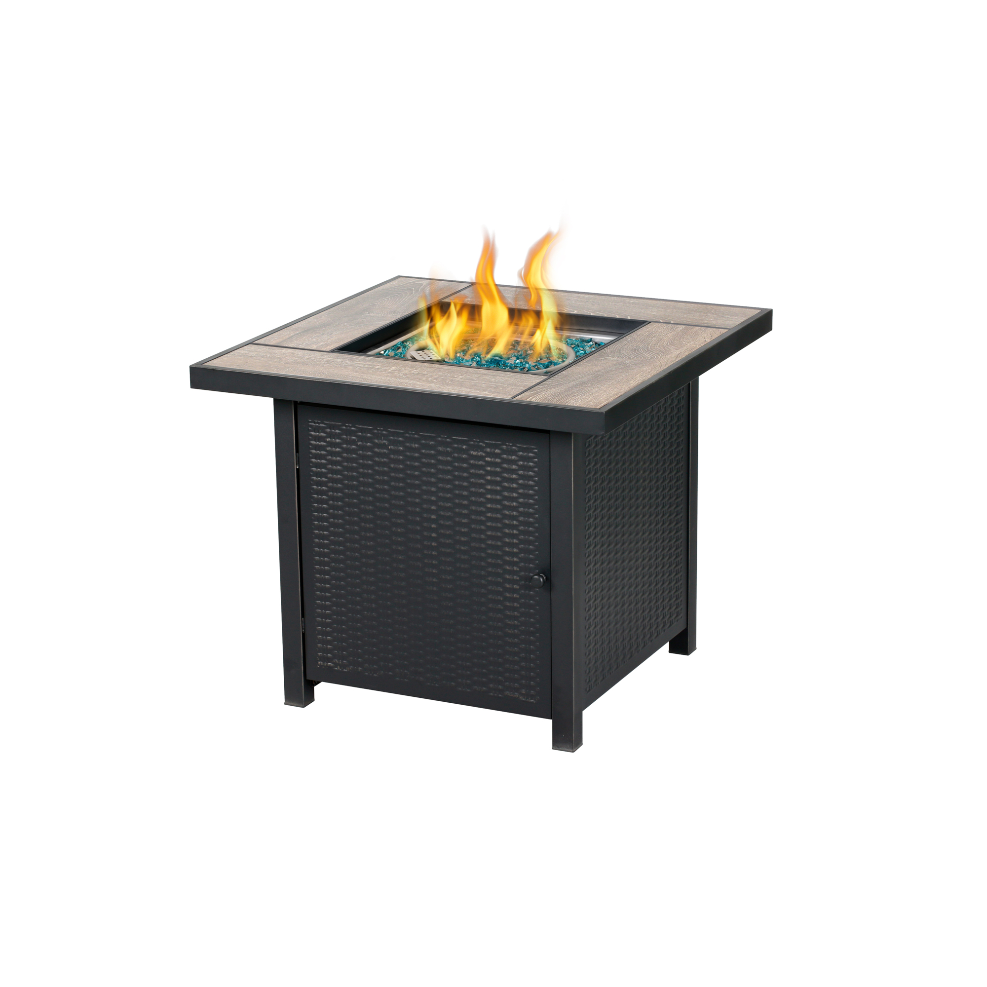 Heatmaxx Square Propane Fire Pit Table - 30in., 50,000 BTU, Push & Turn Ignition, Steel Base, Model# SRGF11626